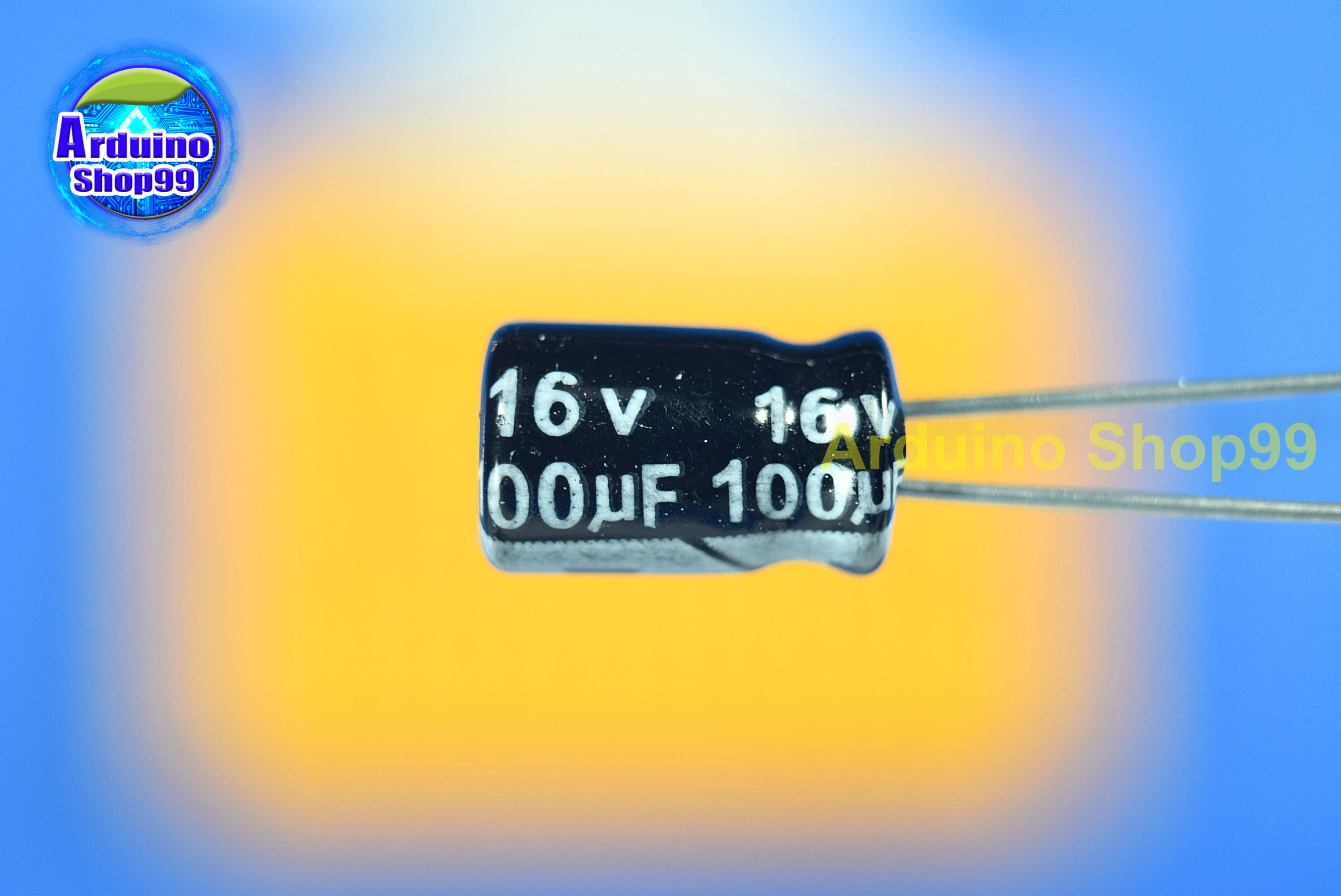 100uf 16V capacitor electrolytic(1 ชุด 10 ตัว)