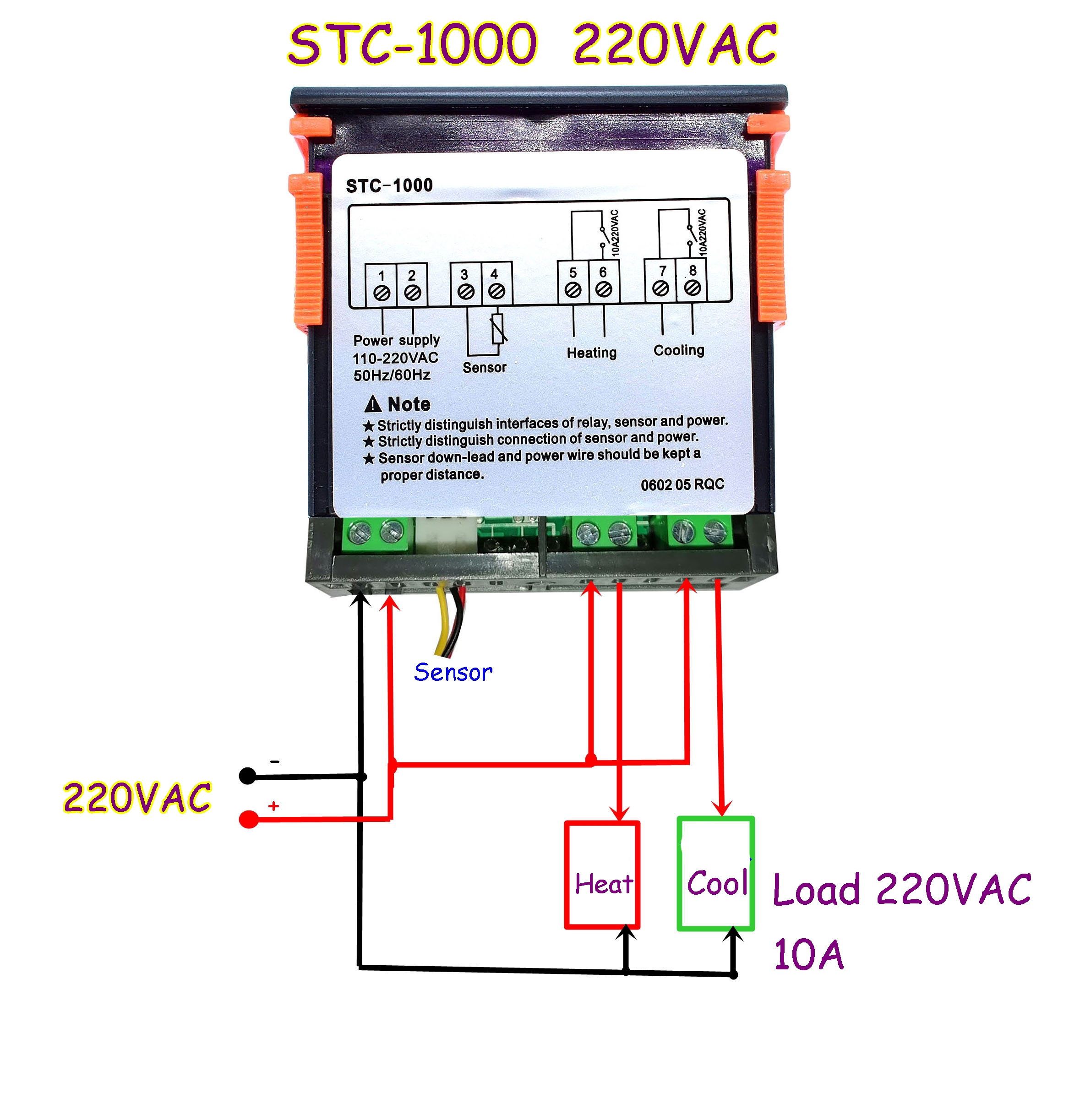 STC-1000 110-220VAC Digital Display Temperature Thermostat