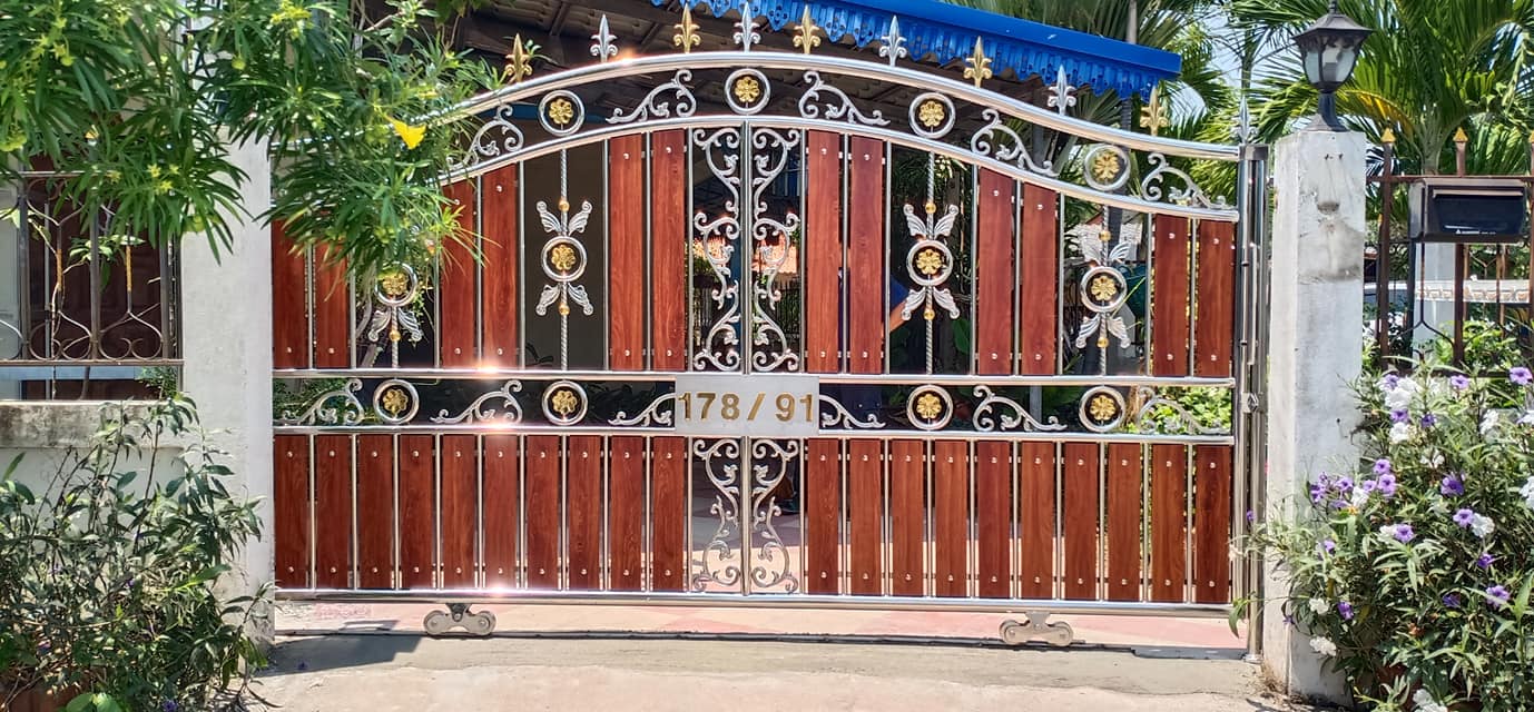 ประตูผสมอะลูมิเนียมลายไม้ชุดมินิ บ้านห้วยเล็ก ทุ่งสุขลา ศรีราชา ชลบุรี บ้านเฮียออดี้