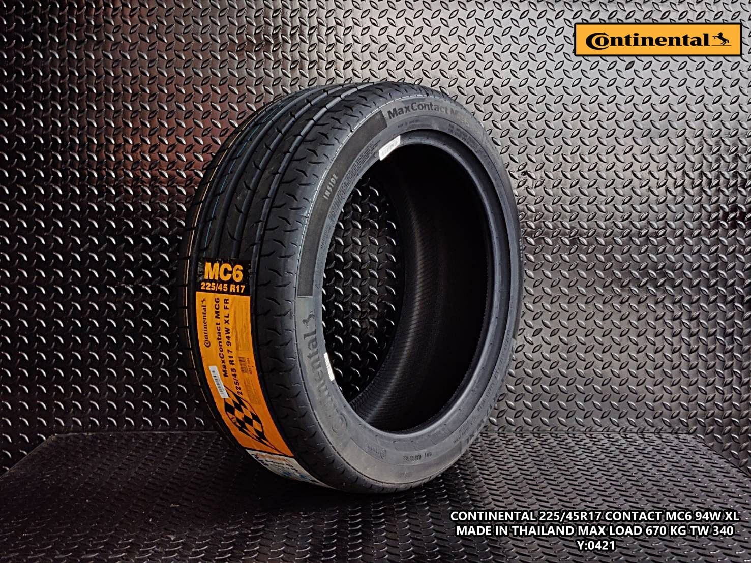 ยาง CONTINENTAL MAXCONTACT MC6 ขนาดยาง 225/45R17