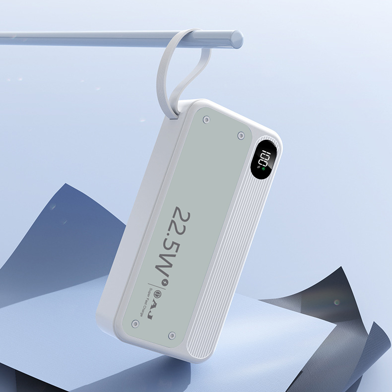 AJ พาวเวอร์เเบงค์ รุ่น GC210 ความจุ 20000mAh ชาร์จเร็ว PD22.5W มีสายชาร์จในตัว 2in1 (มอก.2879-2560) ประกัน 1 ปี