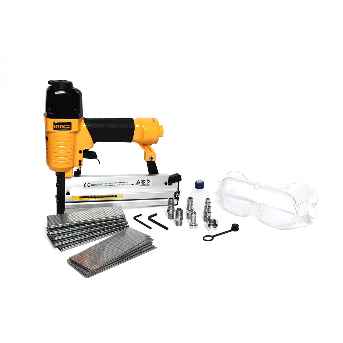 INGCO ACN50401 เครื่องยิงตะปูลม 2in1 ขาเดี่ยว/ขาคู่