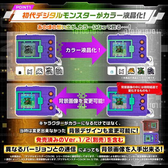 BANDAI DIGIMON Digital Monster V-PET [Color Version]Version 3 Original PURPLE COLOR(สีม่วง) รุ่นจอสี ดิจิม่อน