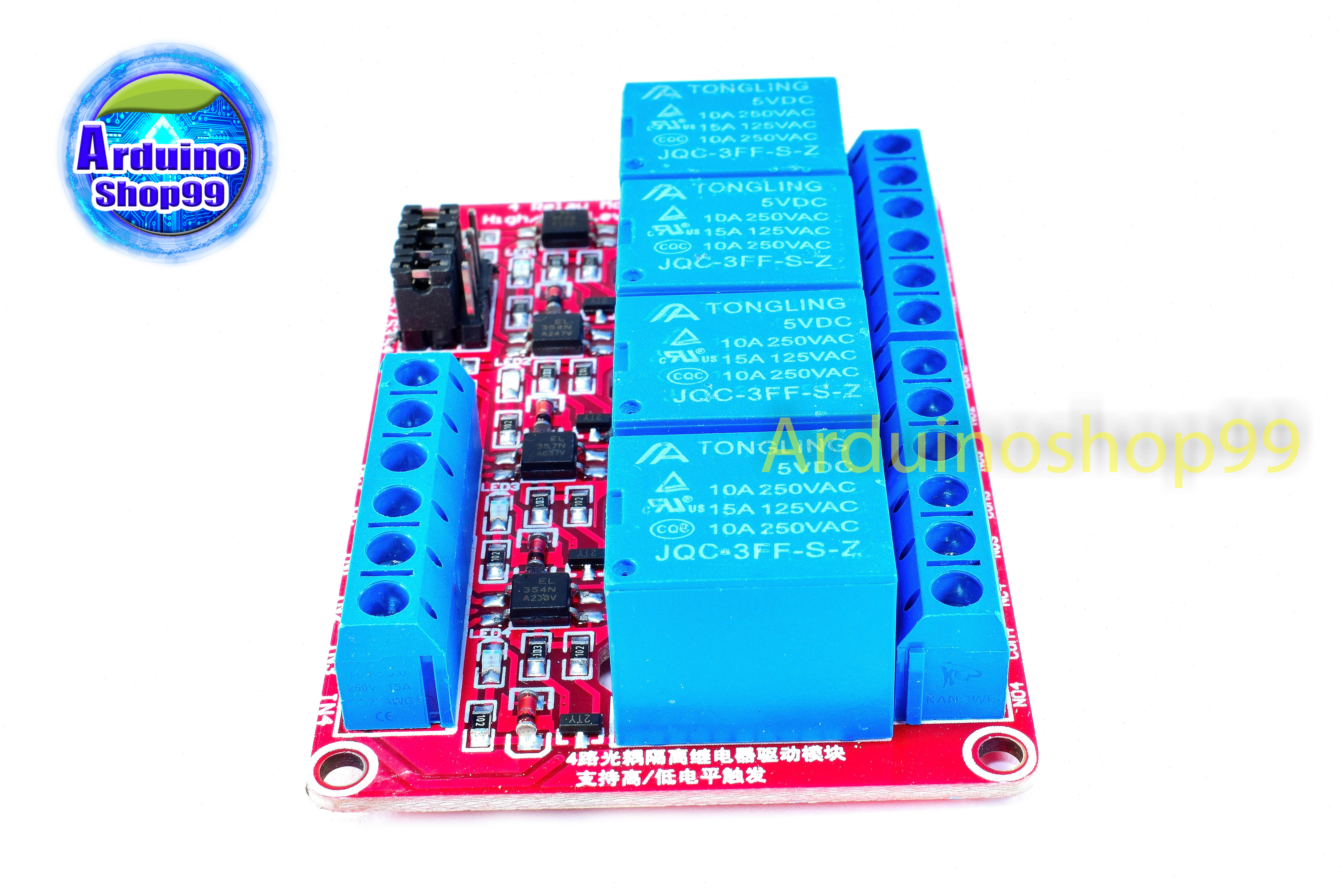Relay 5v 4 Channel 10A 250V แบบ Active High/Low