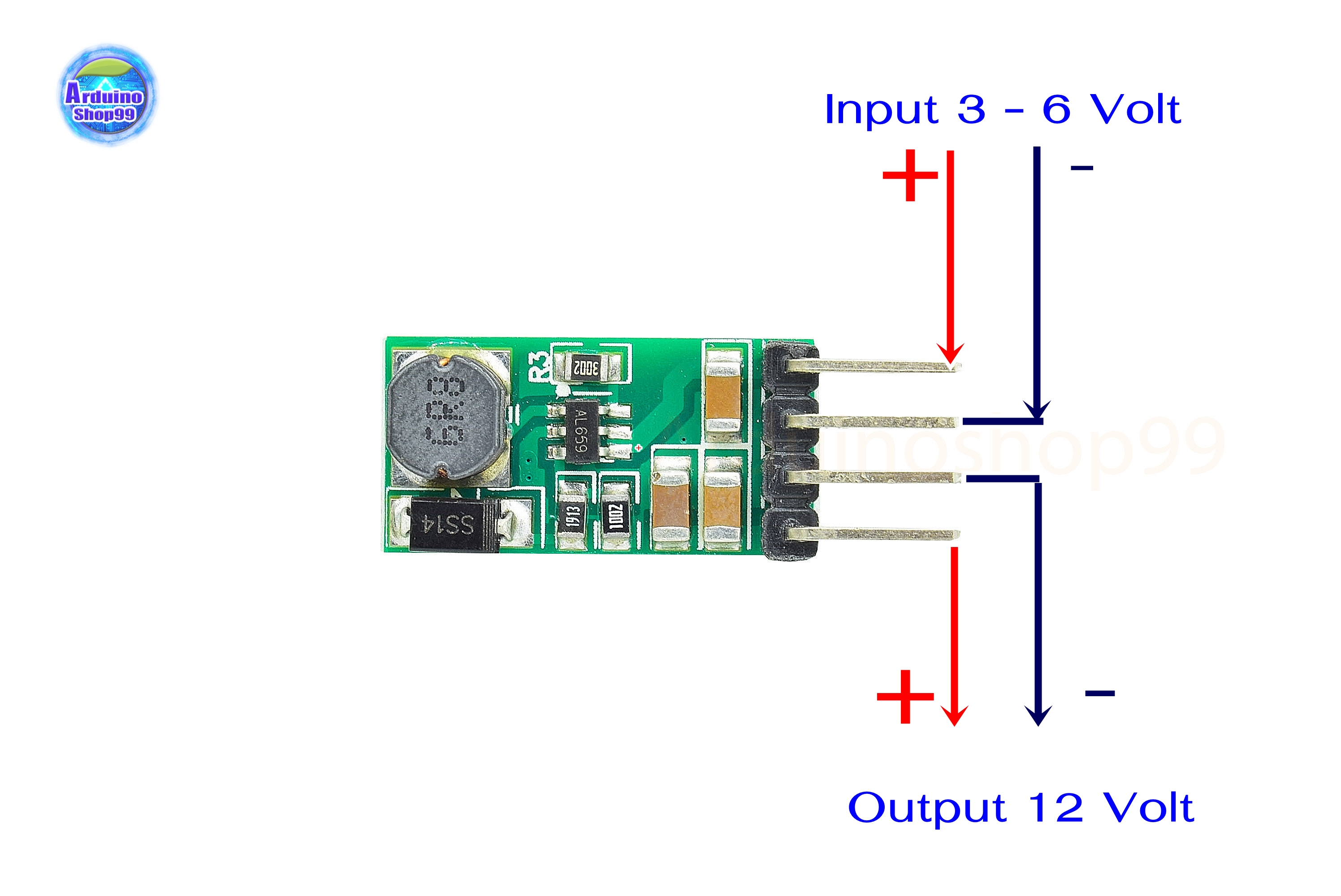 DC 3.3V 3.7V 5V 6V to 12V Boost Voltage Regulator Module Converter ( Step Up )