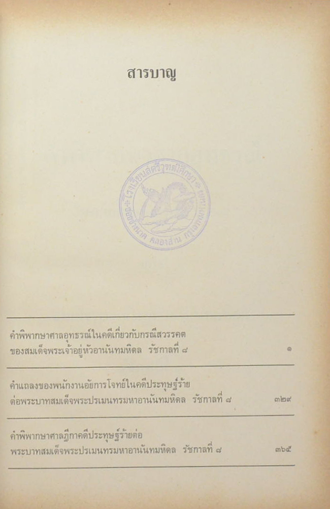 คำพิพากษาศาลอุทธรณ์ ศาลฏีกา คดีประทุษฐ์ร้าย ต่อ พระบาทสมเด็จพระปรเมนทรมหาอานันทมหิดล รัชกาลที่ 8 (ขายตามสภาพ)
