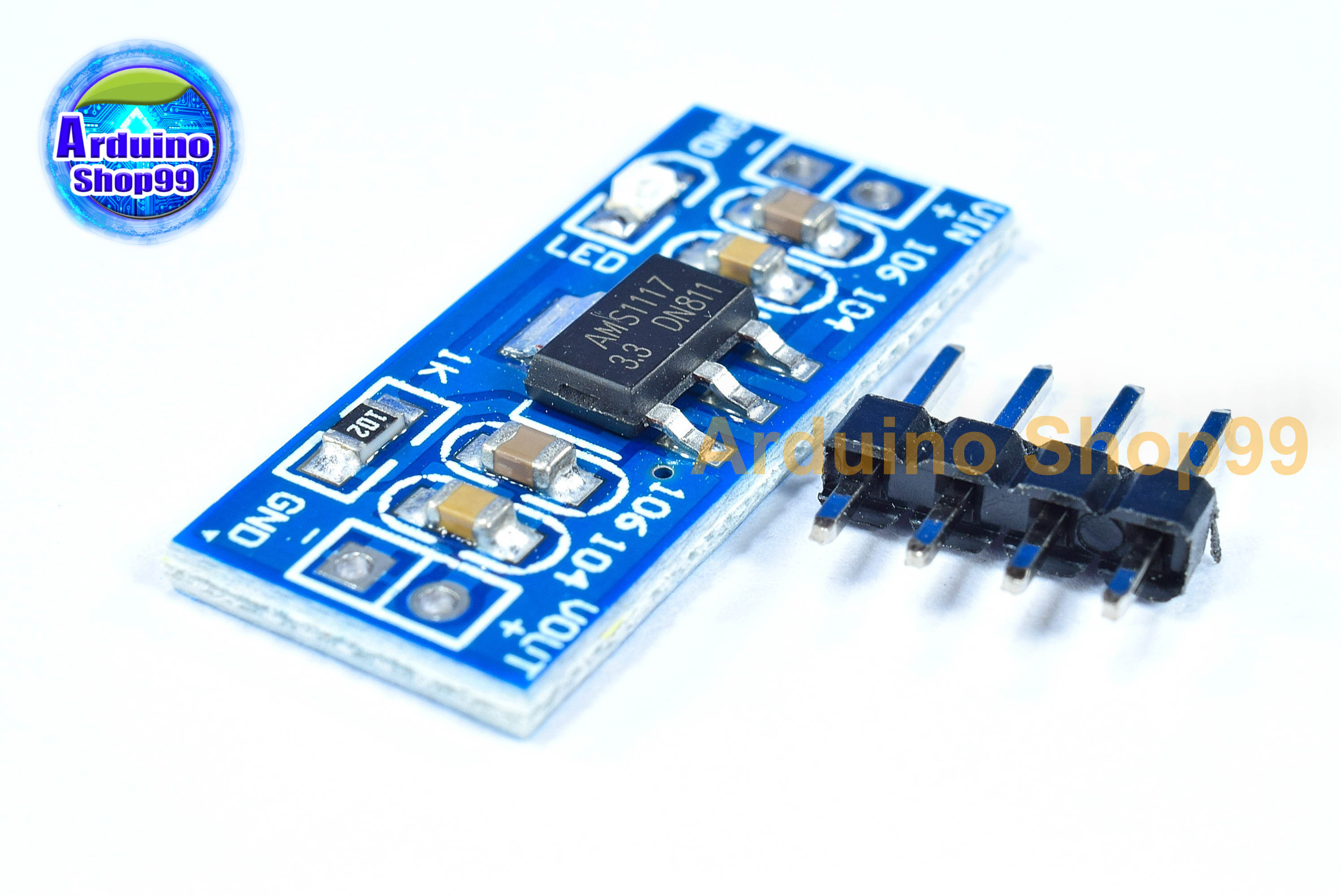 power module AMS1117 3.3V แปลงไฟจาก 4.5 - 7 volt ไฟออก 3.3 volt 800 mA( Step-Down )