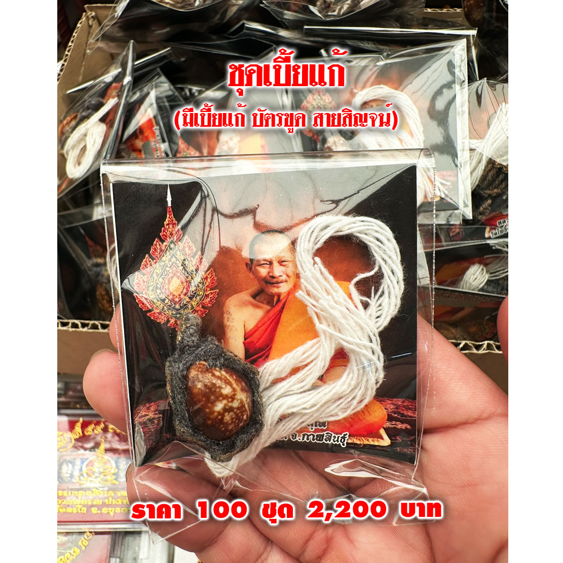 ชุดเบี้ยแก้ (จำหน่ายราคาส่งขั้นต่ำ 100 ชุด) 2,200 บาท เฉลี่ยชุดละ 22 บาท