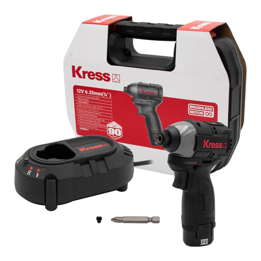 Kress KU203.4 ไขควงกระแทกไร้สาย 1/4" 12V แบตx1