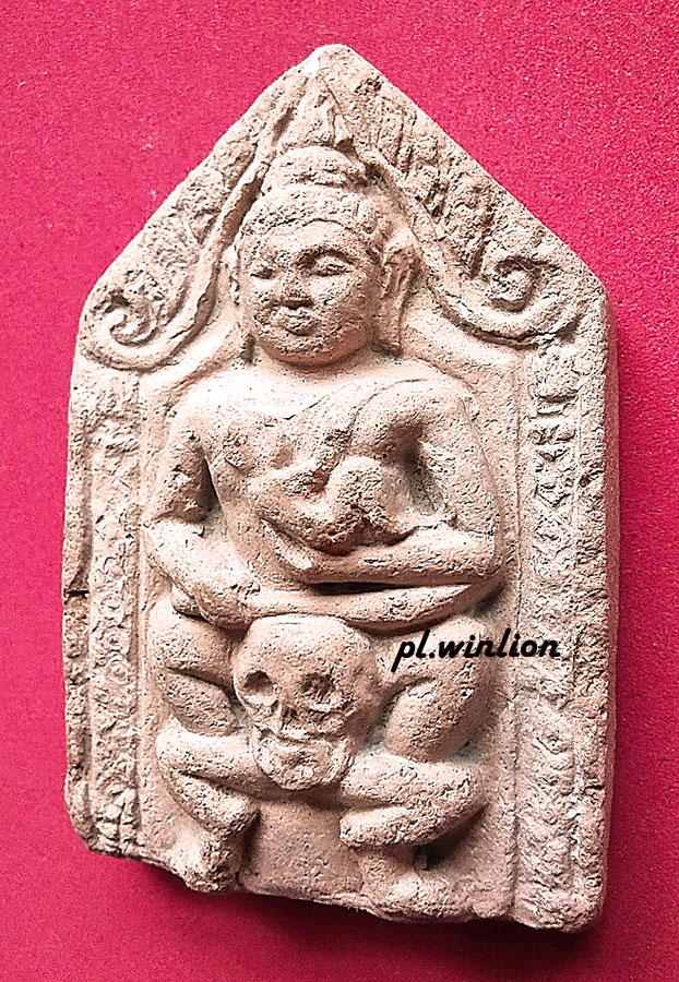 พระขุนแผนขี่โหงพราย หลังยันต์เฑาะว์ เนื้อดิน ยุคต้น หลวงพ่อกวย วัดโฆสิตาราม จ.ชัยนาท