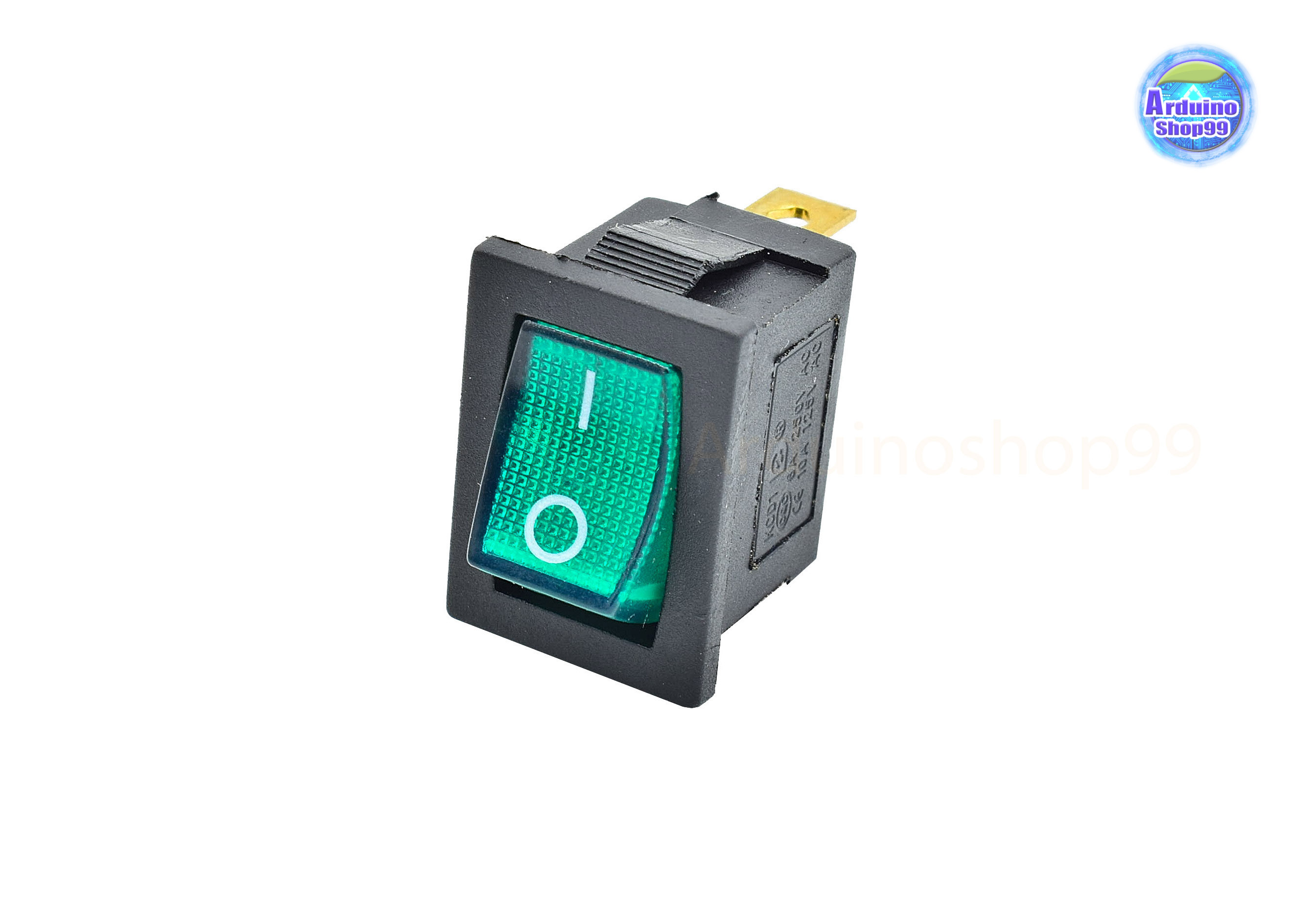 KCD1 Rocker Switch 3Pin 6A/10A 250V/125V AC Green( 1 ตัว)