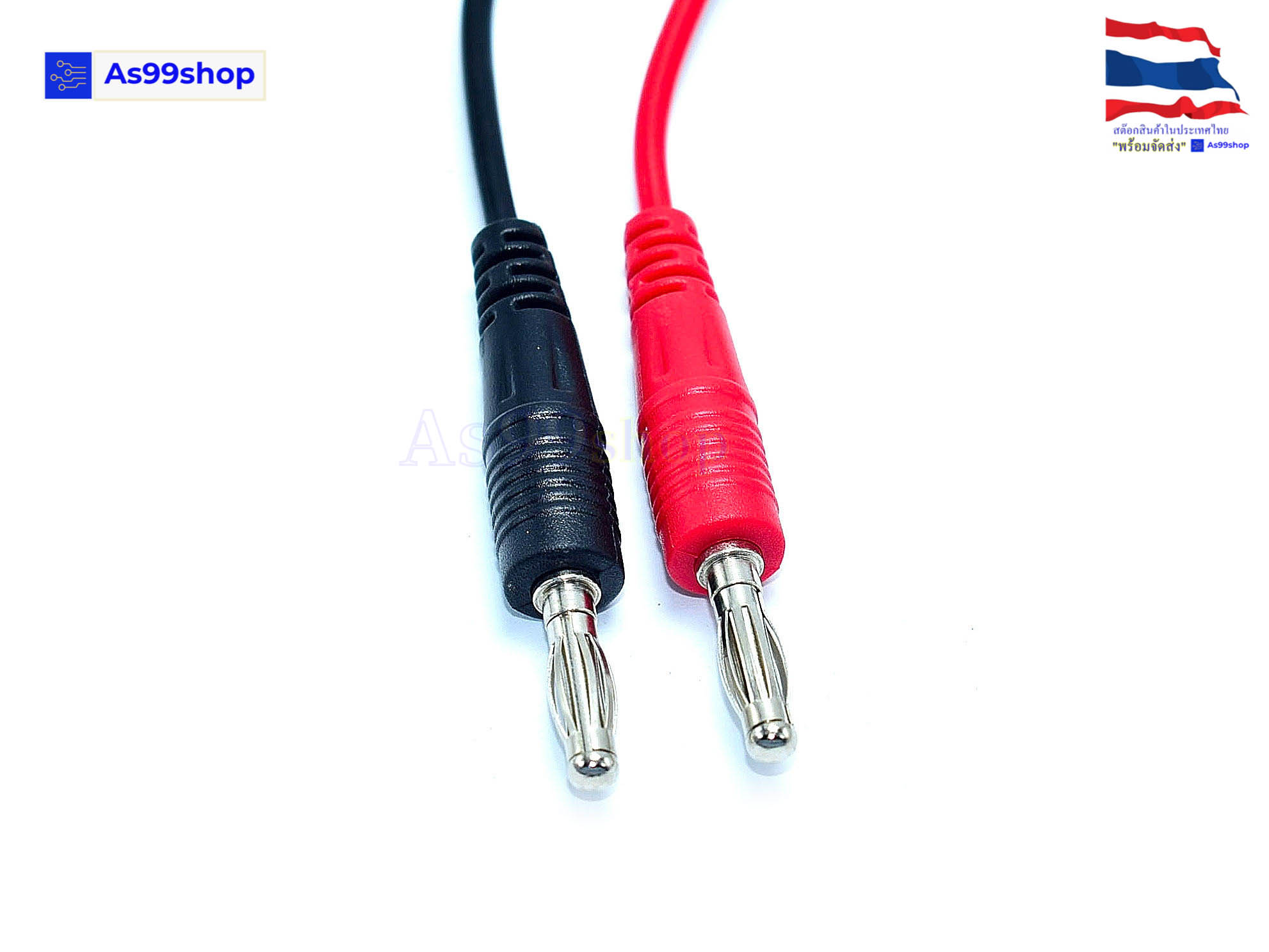 สายไฟ ปลั๊กกล้วย 4 มม. + คลิปจระเข้แบบฉีดขึ้นรูป(ดำ+แดง ยาว 1 เมตร)