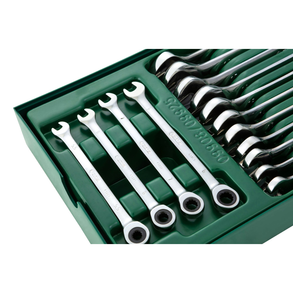 SATA 09908 ชุดถาดพร้อมประแจเกียร์แหวนข้างปากตาย 19ชิ้น