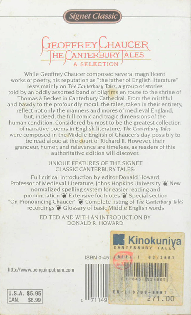 THE CANTERBURY TALES A Selection (เล่มเล็ก)