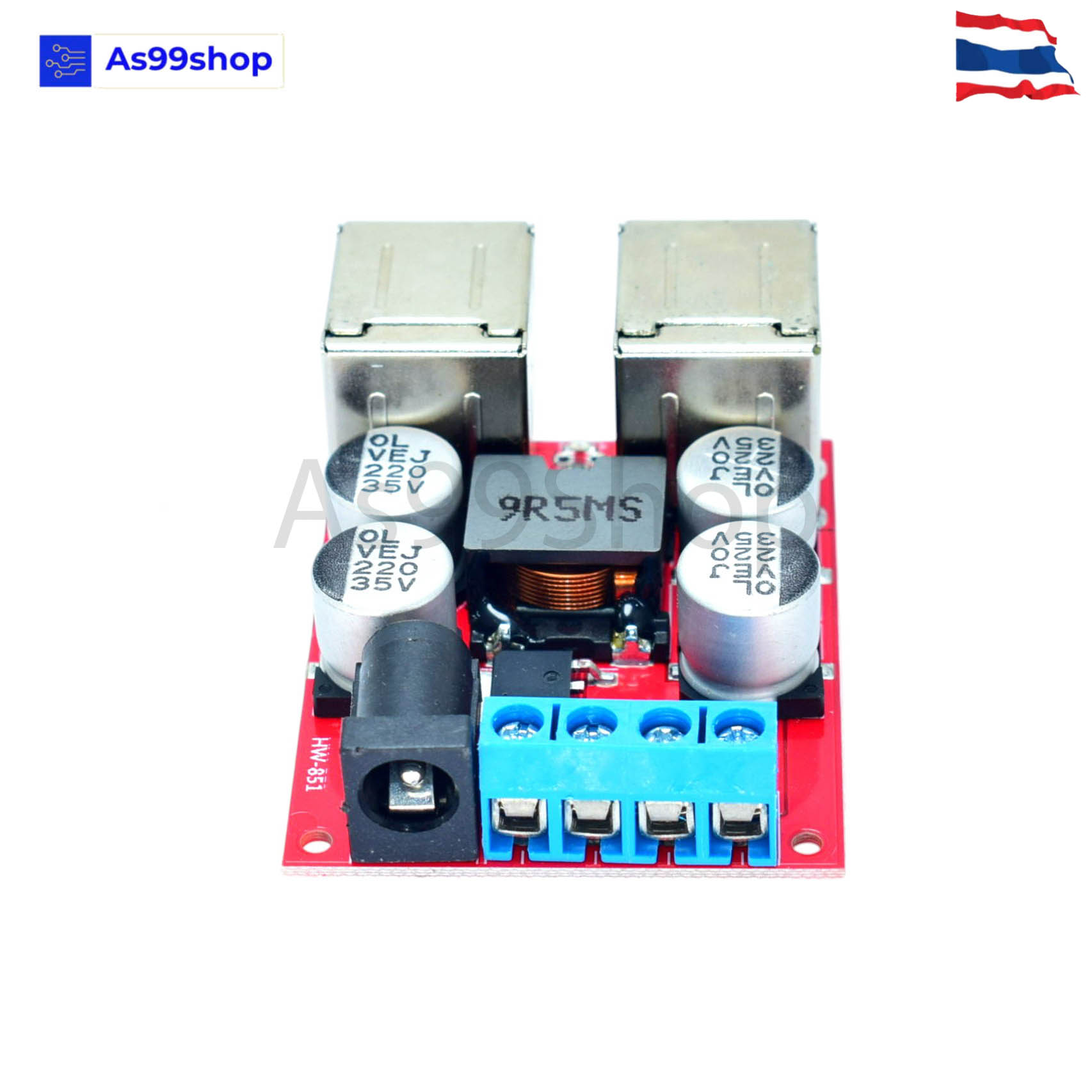 8V-35V to 5V 8A power supply buck module 4-port USB output (Step-Down)