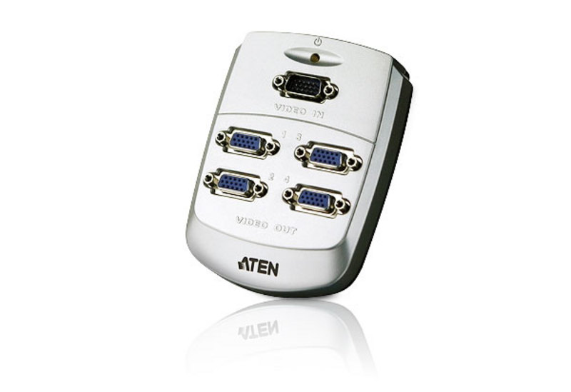 4-Port VGA Splitter Wall Plate (Plastic) (250MHz) VS84A