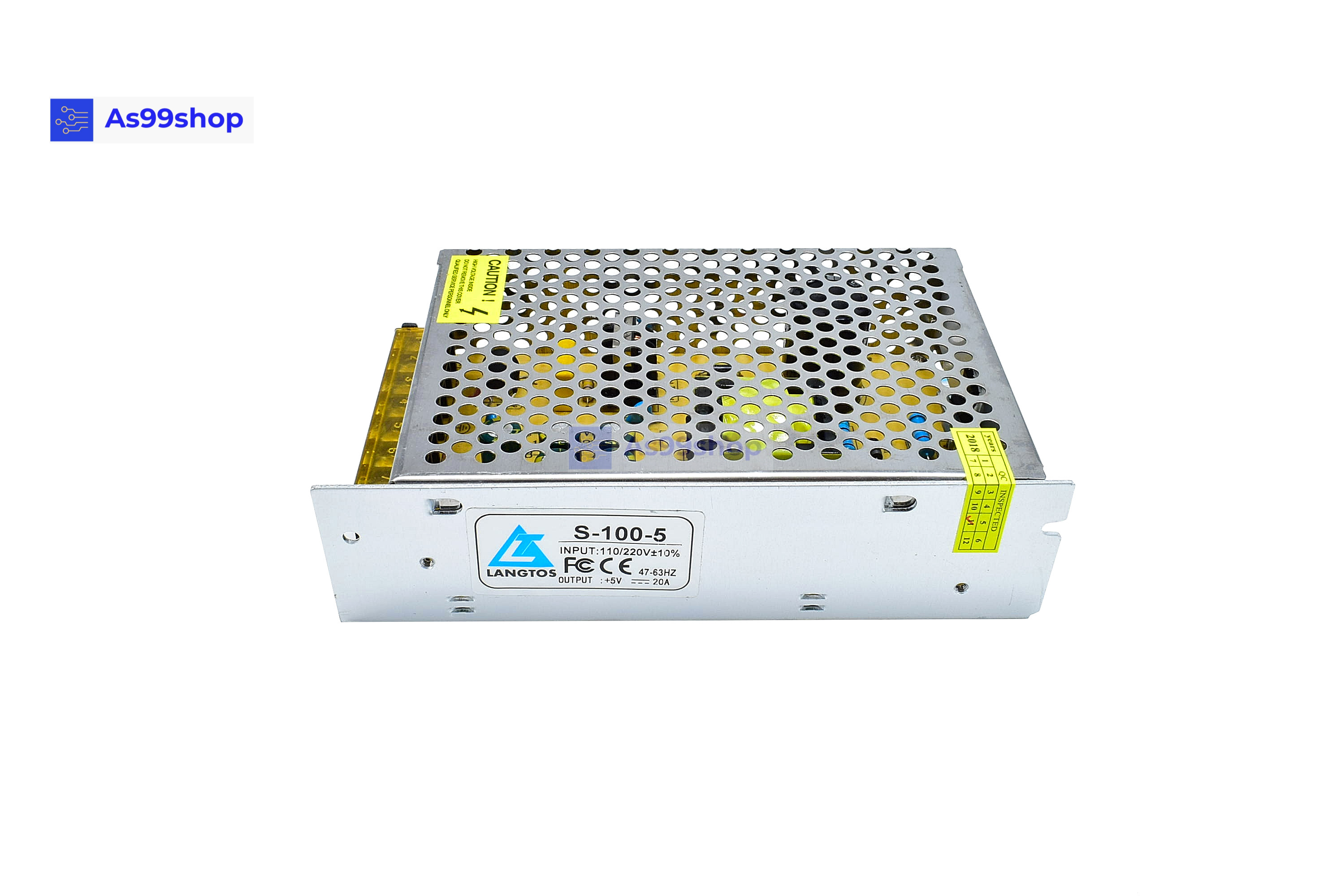 Switching Power Supply สวิตชิ่งเพาเวอร์ซัพพลาย 5V 20A 100W(สีเงิน) S-100-5