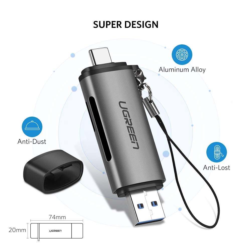 Ugreen 50706 2-in-1 USB 3.0 / USB C Card Reader