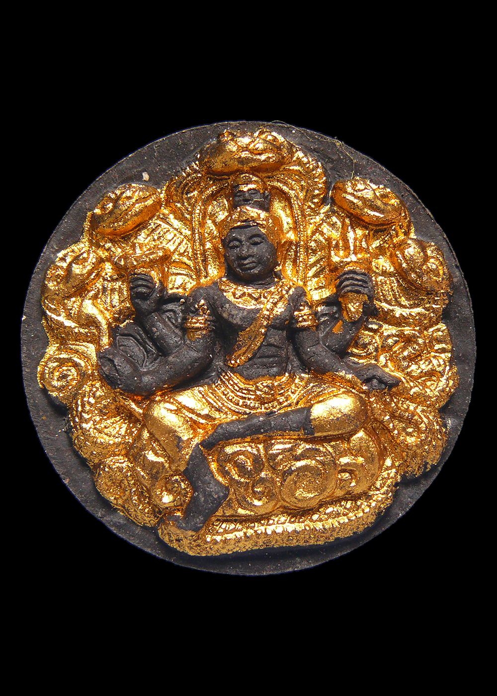 จตุคามรามเทพ พระอุดมโชค รุ่นบารมีเจ้าสัว บวงสรวงศาลหลักเมืองนครศรีฯ ปี2550 เนื้อดำกากยายักษ์ พร้อมกล่อง