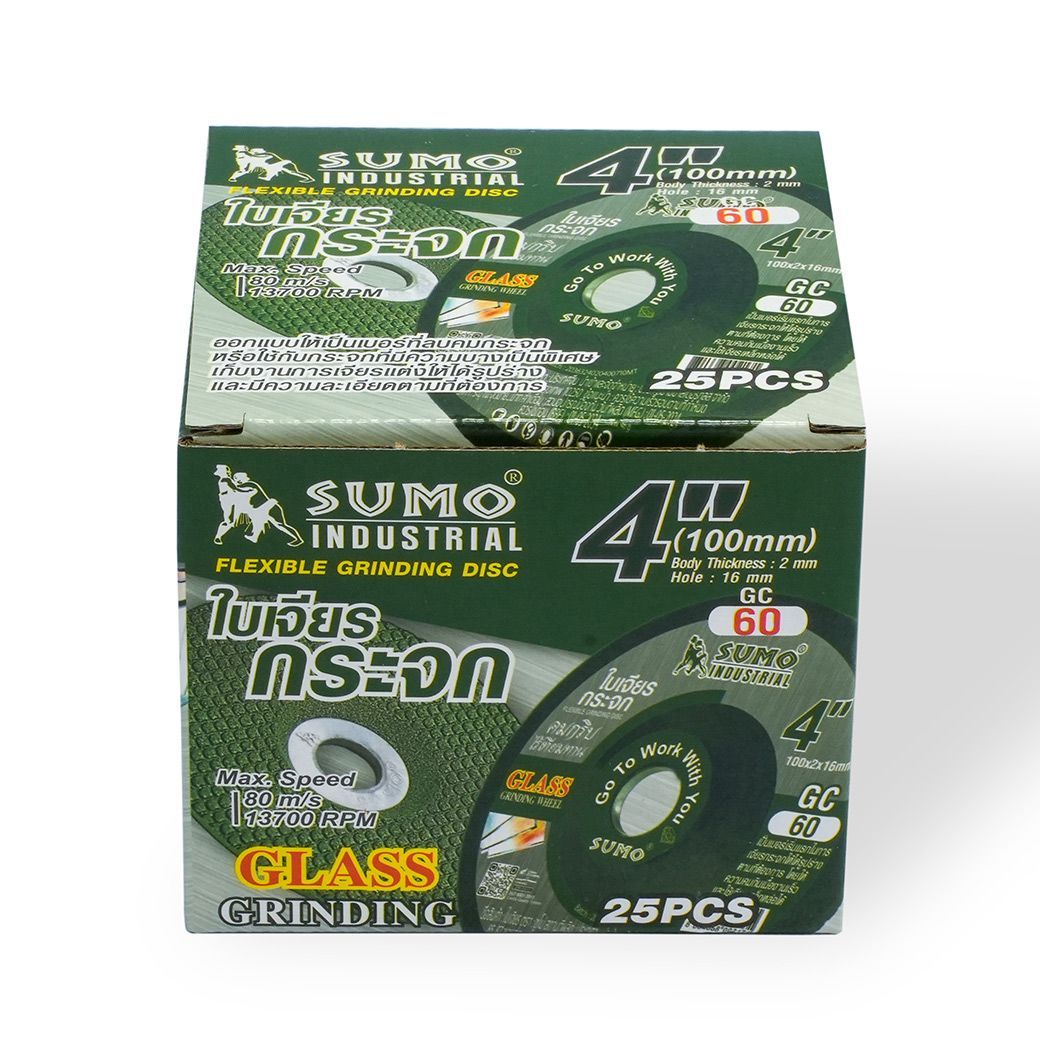 SUMO ใบเจียรกระจก 4"x2mm GC60 (25ใบ/กล่อง)