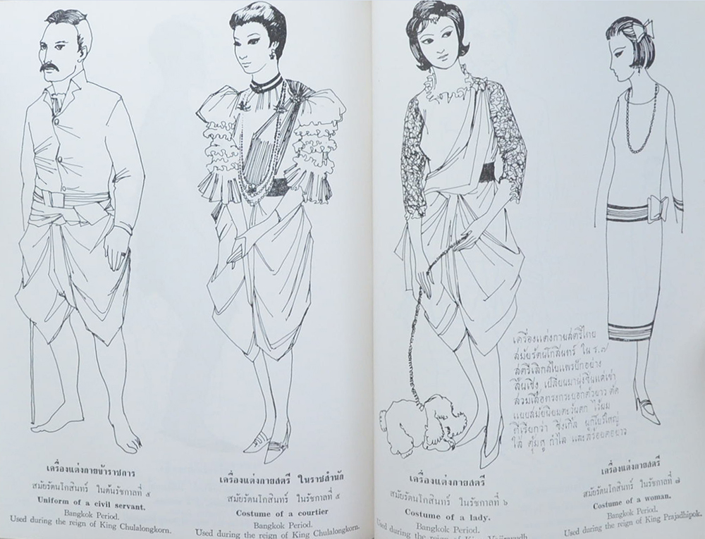 สมุดภาพแสดงเครื่องแต่งกายตามสมัยประวัติศาสตร์และโบราณคดี (ภาษาไทย-อังกฤษ)