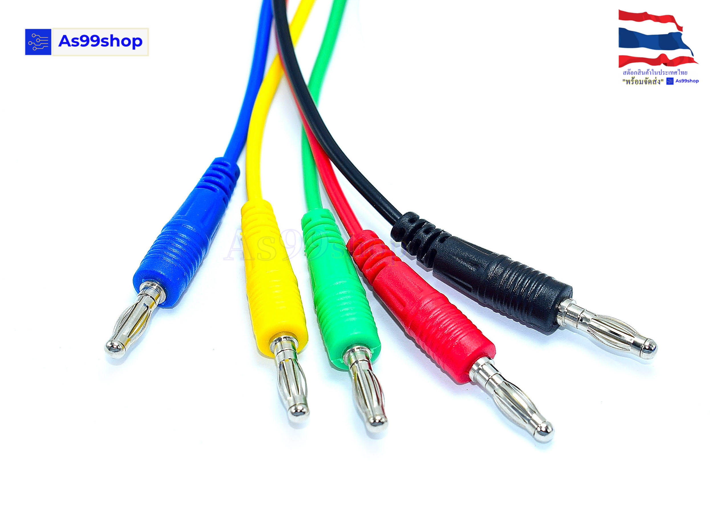 สายเชื่อมต่อ ปลั๊กกล้วย 4 มม. + คลิปจระเข้ ปากกามัลติมิเตอร์ สาย 10A สายทดสอบไฟ สายซิลิโคน 1 เมตร