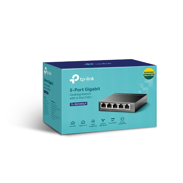 TL-SG1005LP 5-Port Gigabit Desktop PoE Switch with 4-Port PoE+