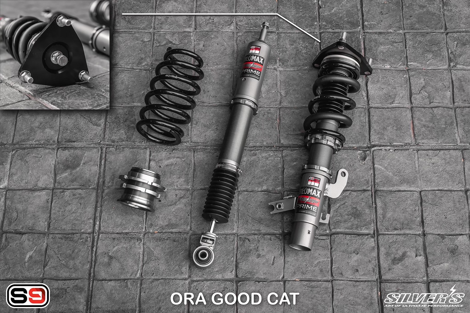 โช๊คอัพสตรัทปรับเกลียว Silver’s รุ่น NeoMaxPrime สำหรับรถ ORA GOOD CAT