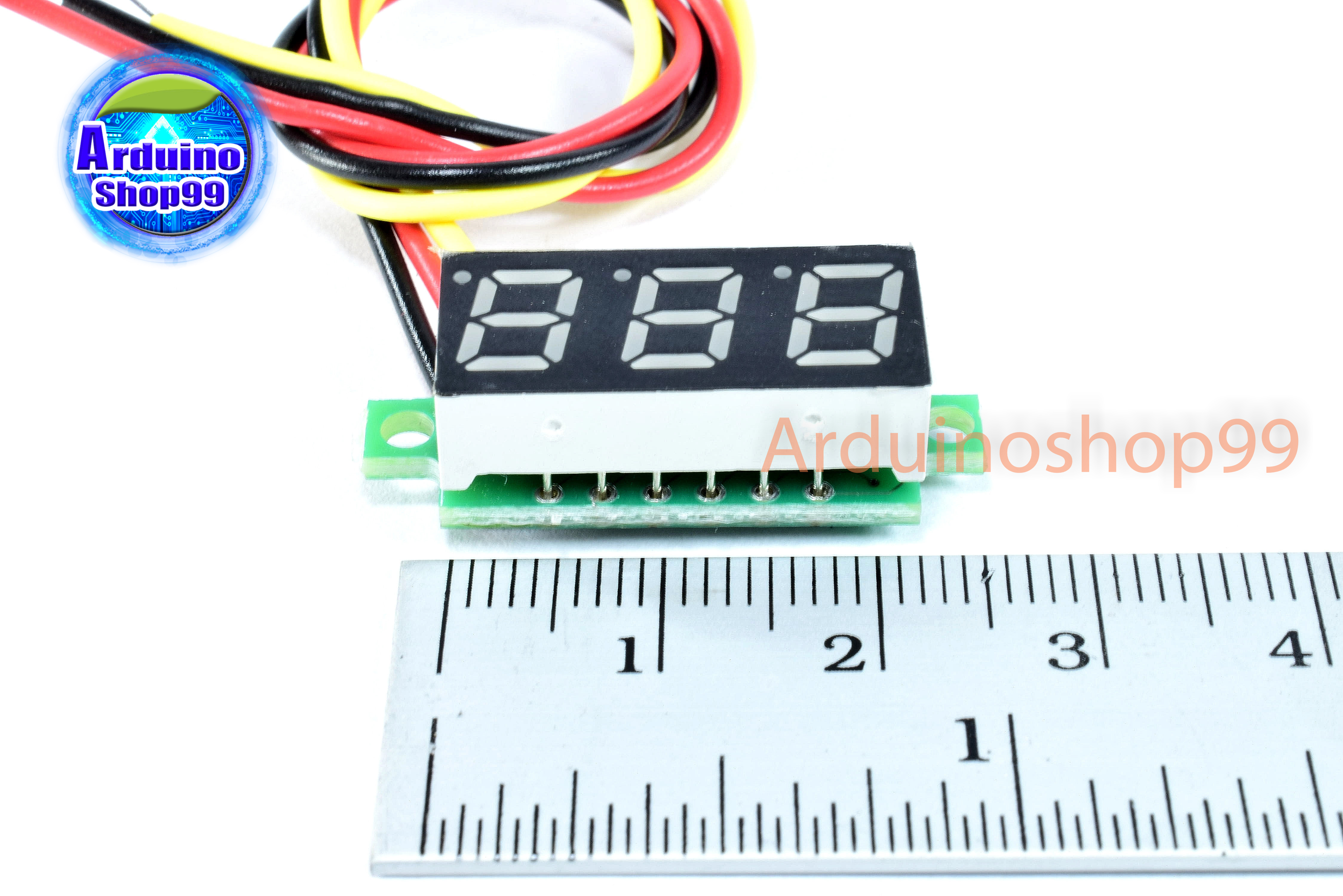 จอแสดงผล ค่าโวลต์ DC voltage meter head 0.28 inch LED DC 0V - 100V (สีแดง)