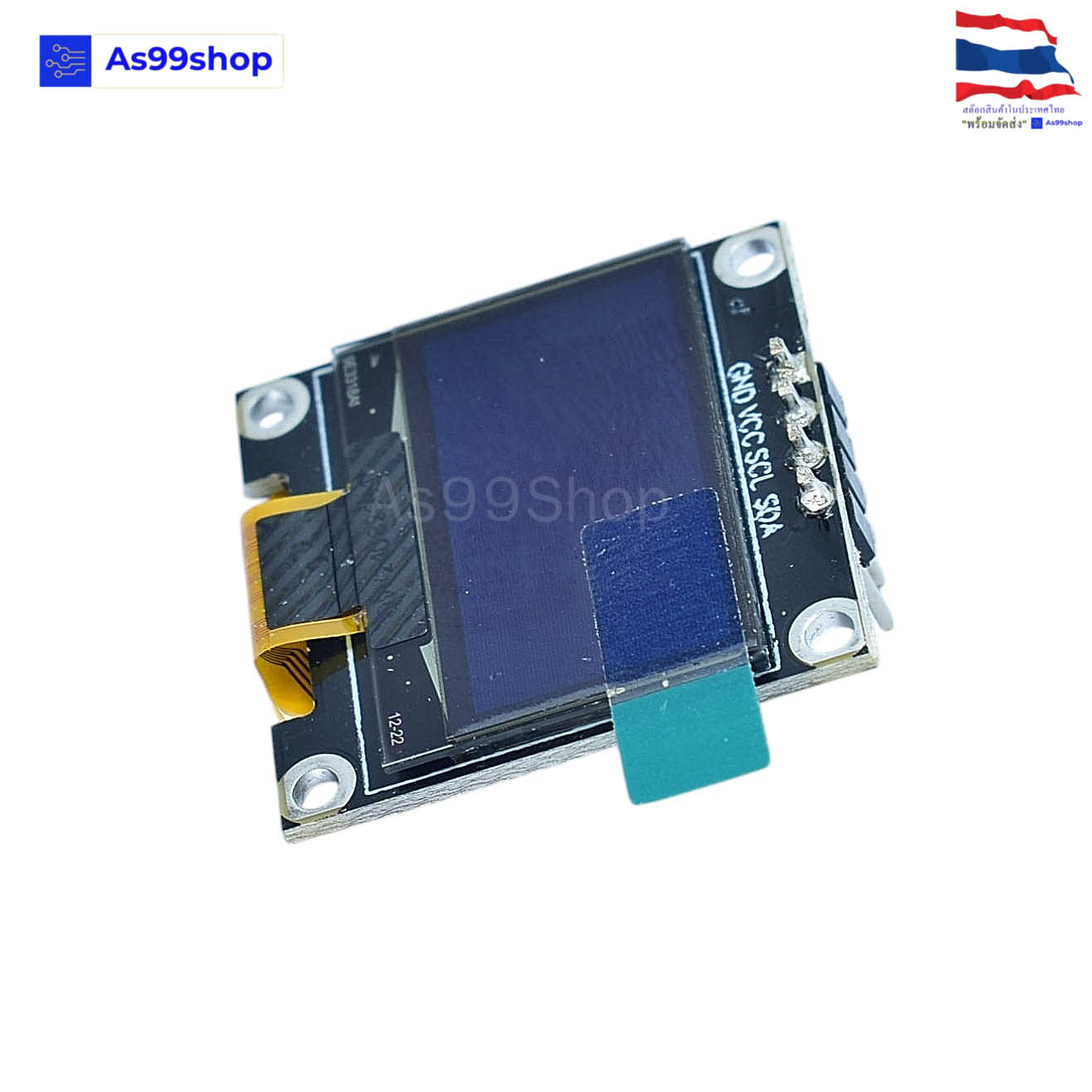 จอแสดงผล OLED ขนาด 0.96 นิ้ว แบบ I2C สีขาว