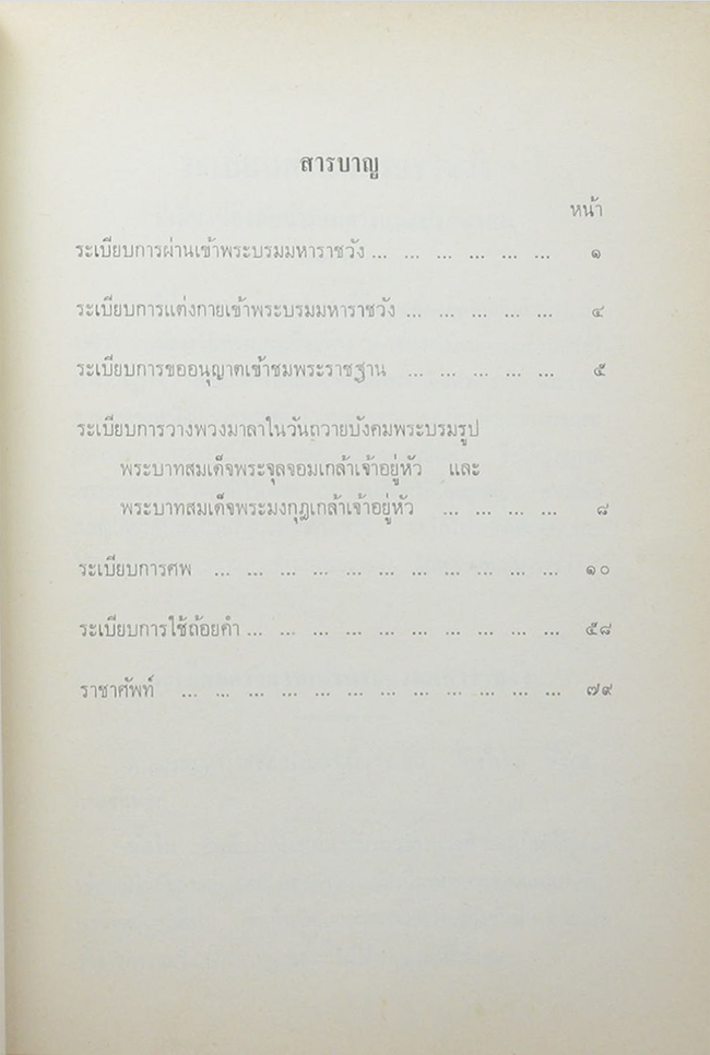 ระเบียบสำนักพระราชวังที่เกี่ยวกับข้าราชการและประชาชน (ขายตามสภาพ)