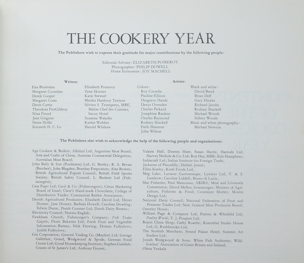 The Cookery Year