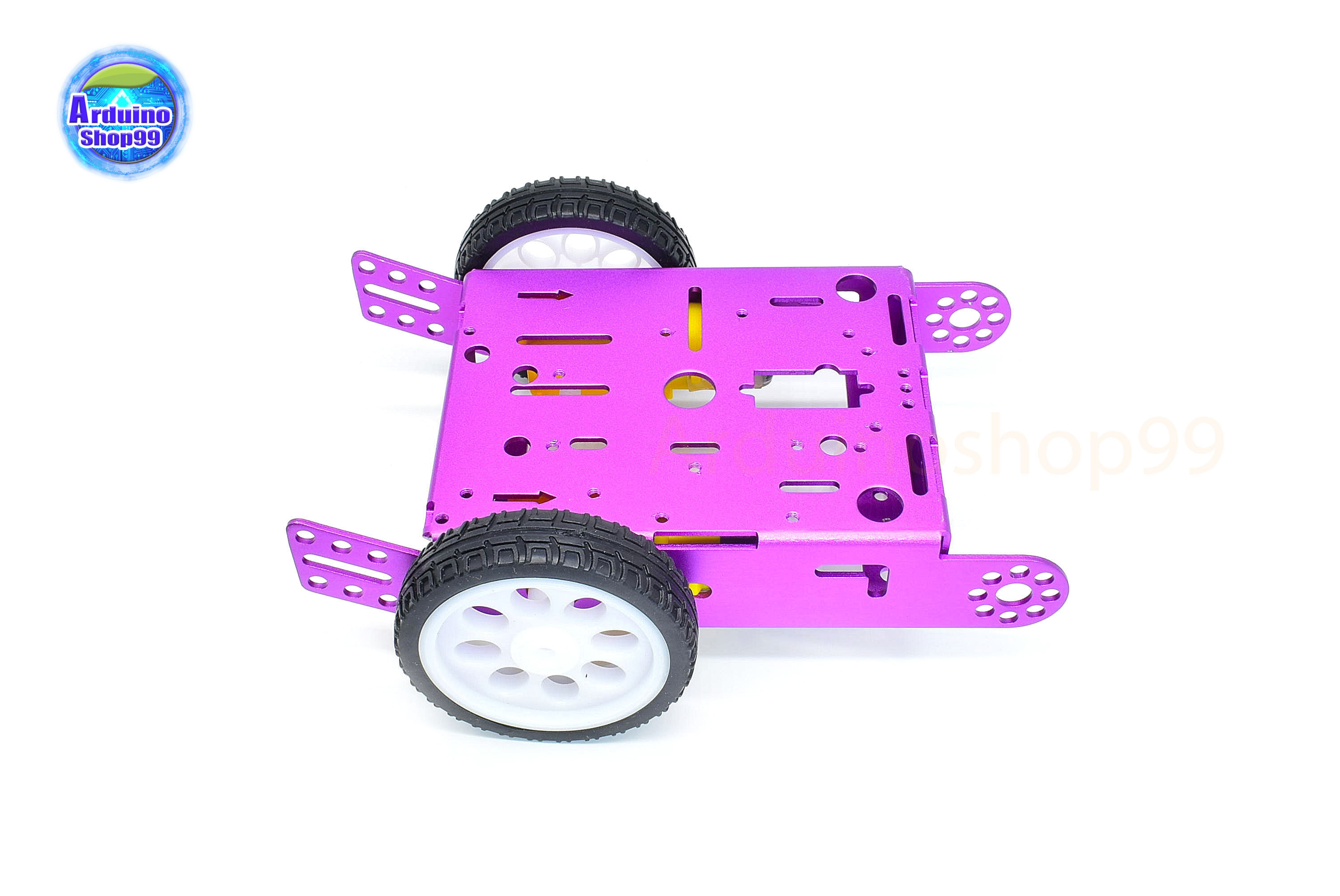 โครงรถหุ่นยนต์ Aluminum alloy robot Smart car ล้อขาว/ยางดำ สี Metallic purple