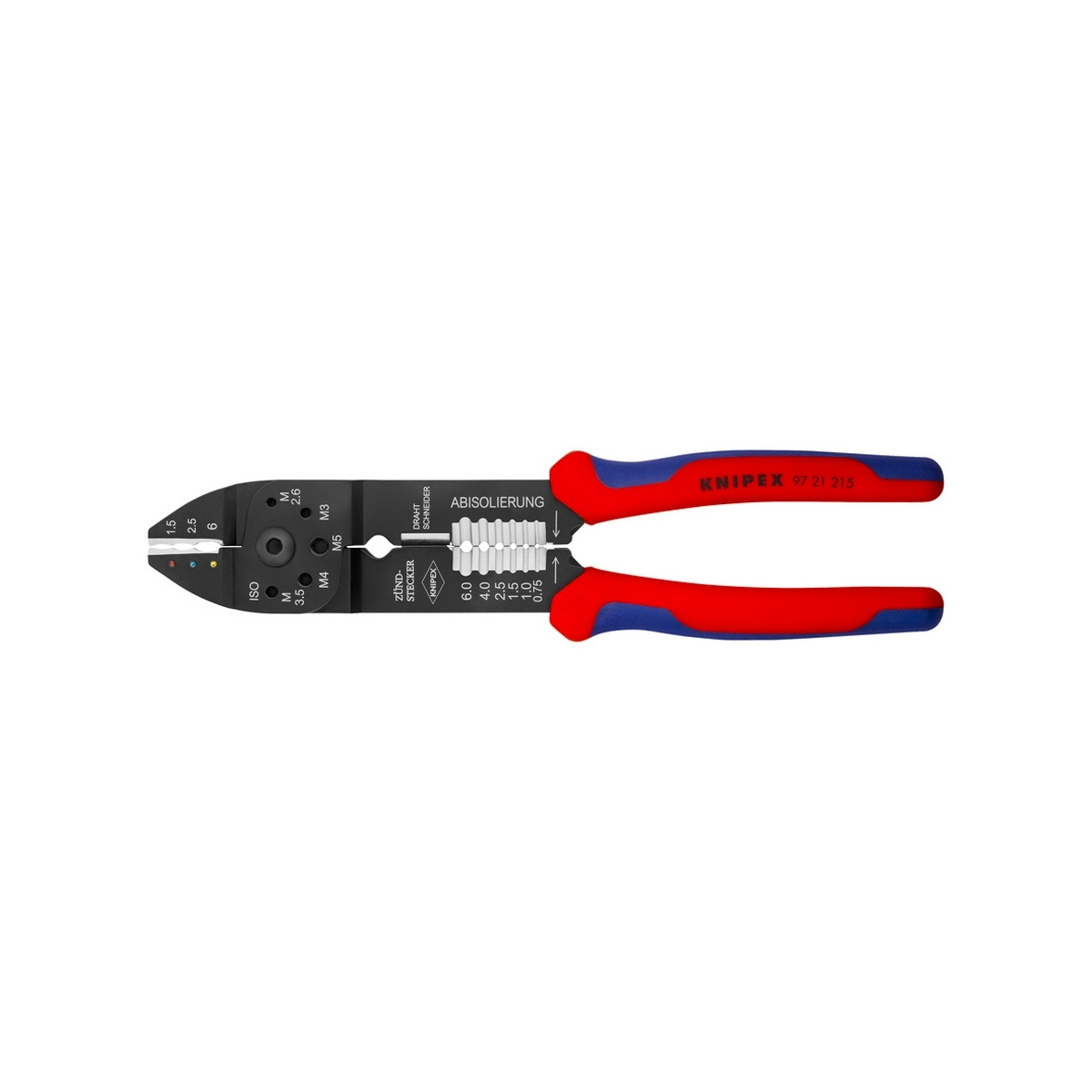 KNIPEX 97 21 215 คีมย้ำหางปลาหุ้มฉนวน