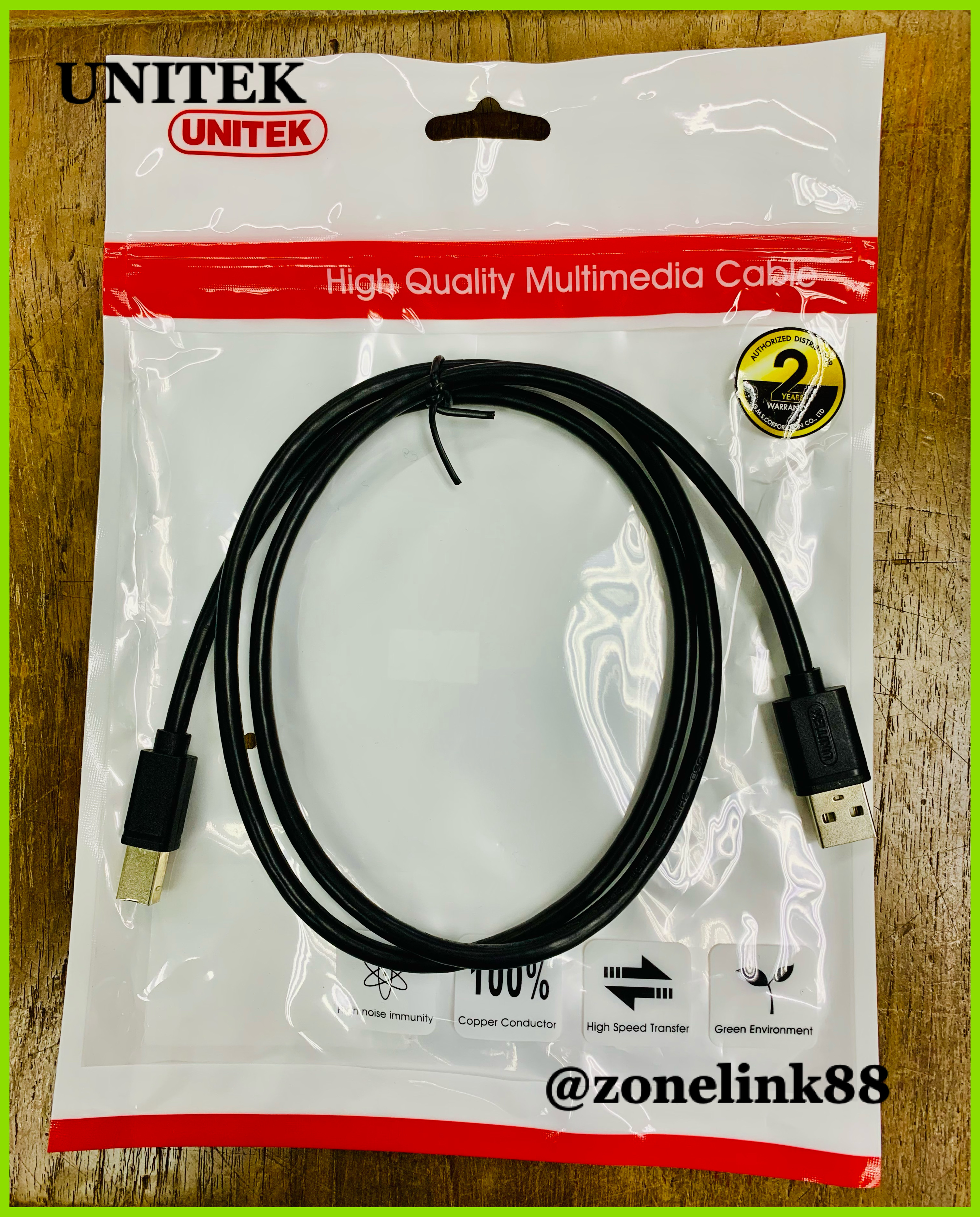 Unitek Y-C430GBK USB 2.0 A Male to B male Cable 1m.