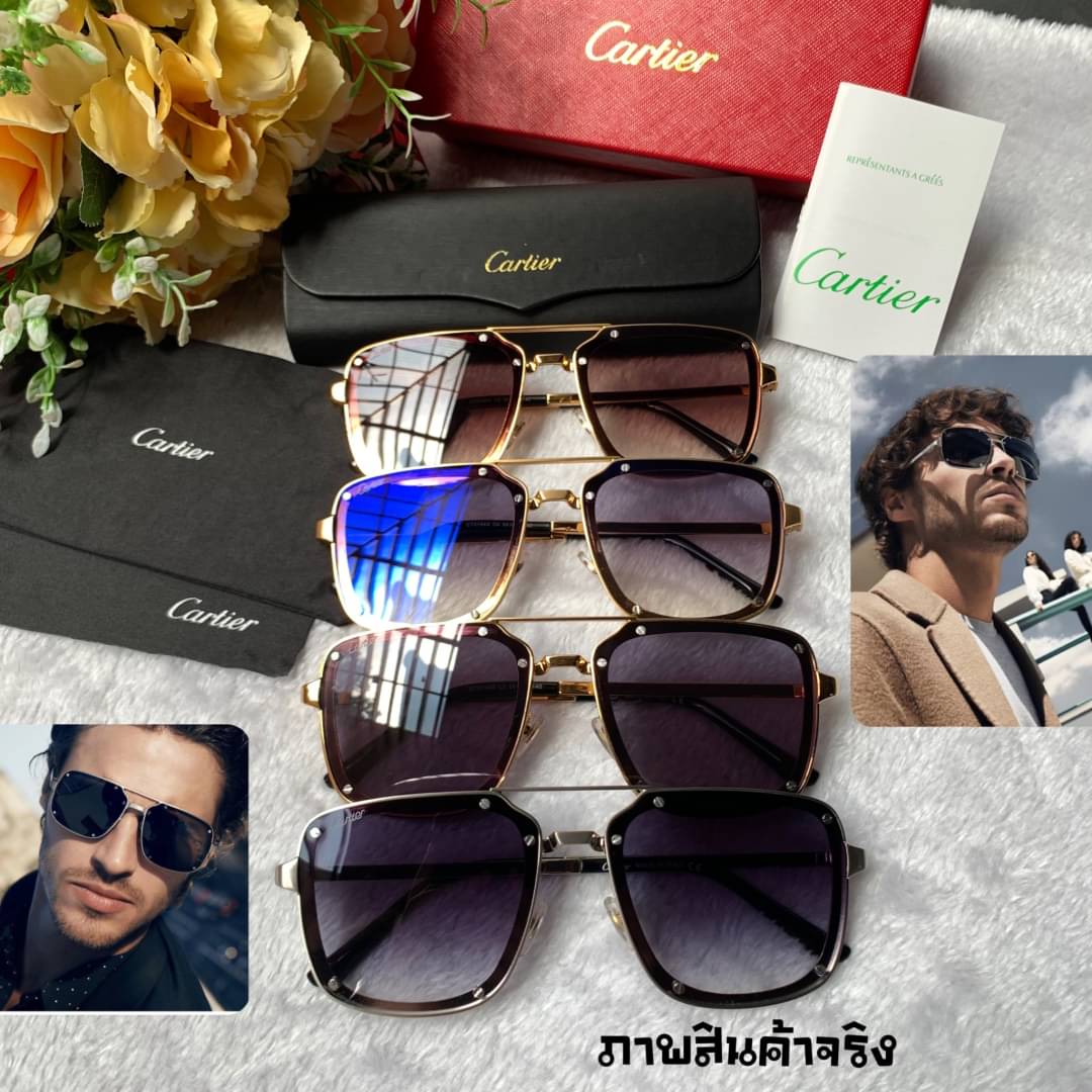 🤩แว่นกันแดด คุณผู้ชาย CARTIER🐆🐆 ทรงเหลี่ยม เจาะเลนส์ งานสวยมากกกกก งานเกรด Hi end ปั้มโลโก้ทุกจุด เทียบแท้1:1 อุปกรณ์ครบเซทใหญ่ตามแบรนด์ : Full set ✅รับประกันความพอใจ👍🏼 สอบถามเพิ่มเติมได้ที่ http://line.me/ti