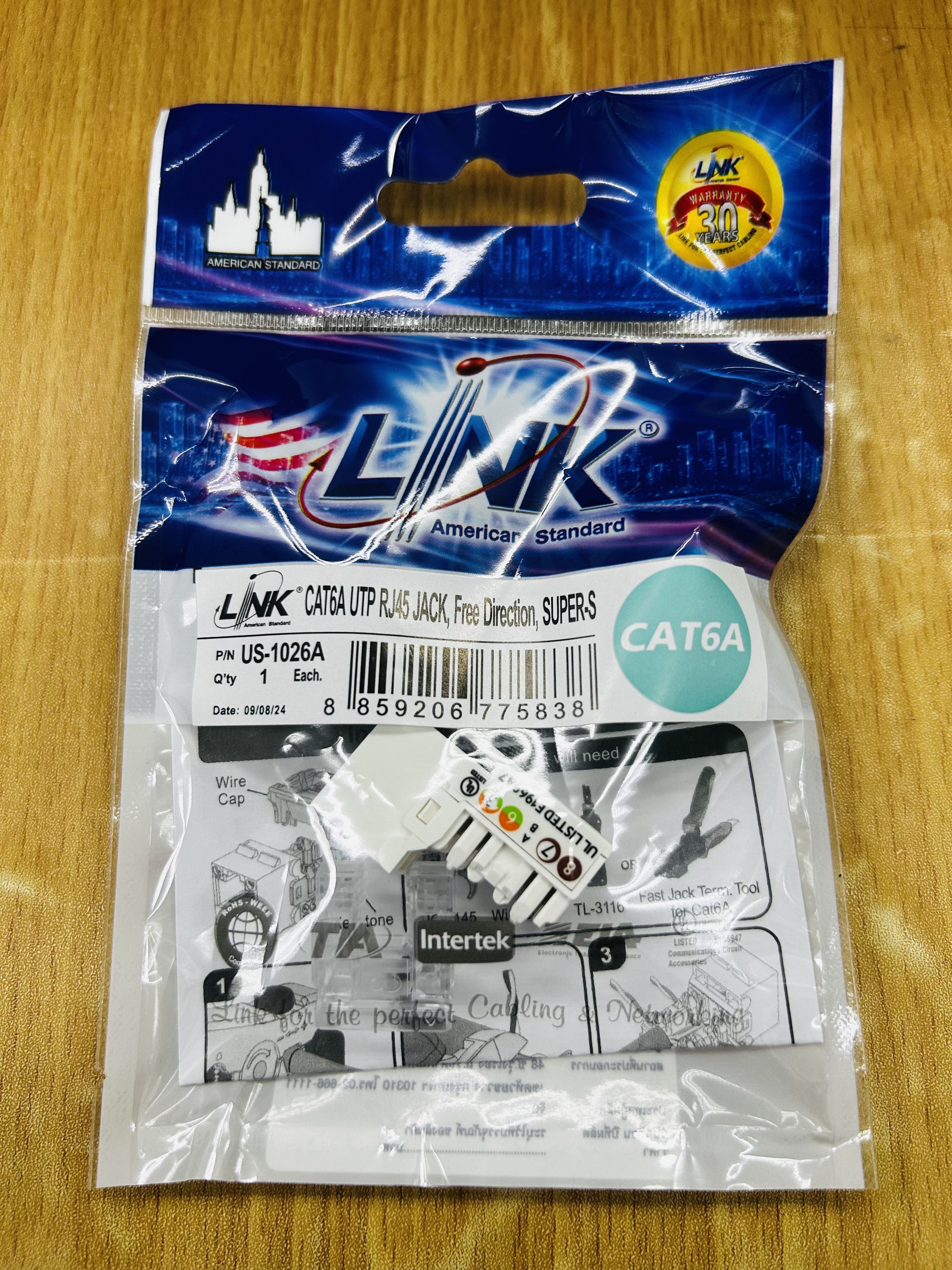 Link US-1026A CAT6A UTP RJ45 JACK Free Directions,Super-S