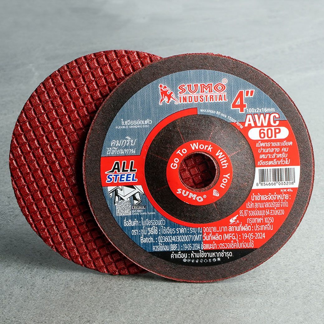 SUMO ใบเจียร 4"x2mm AWC60P สีแดง (25ใบ/กล่อง)