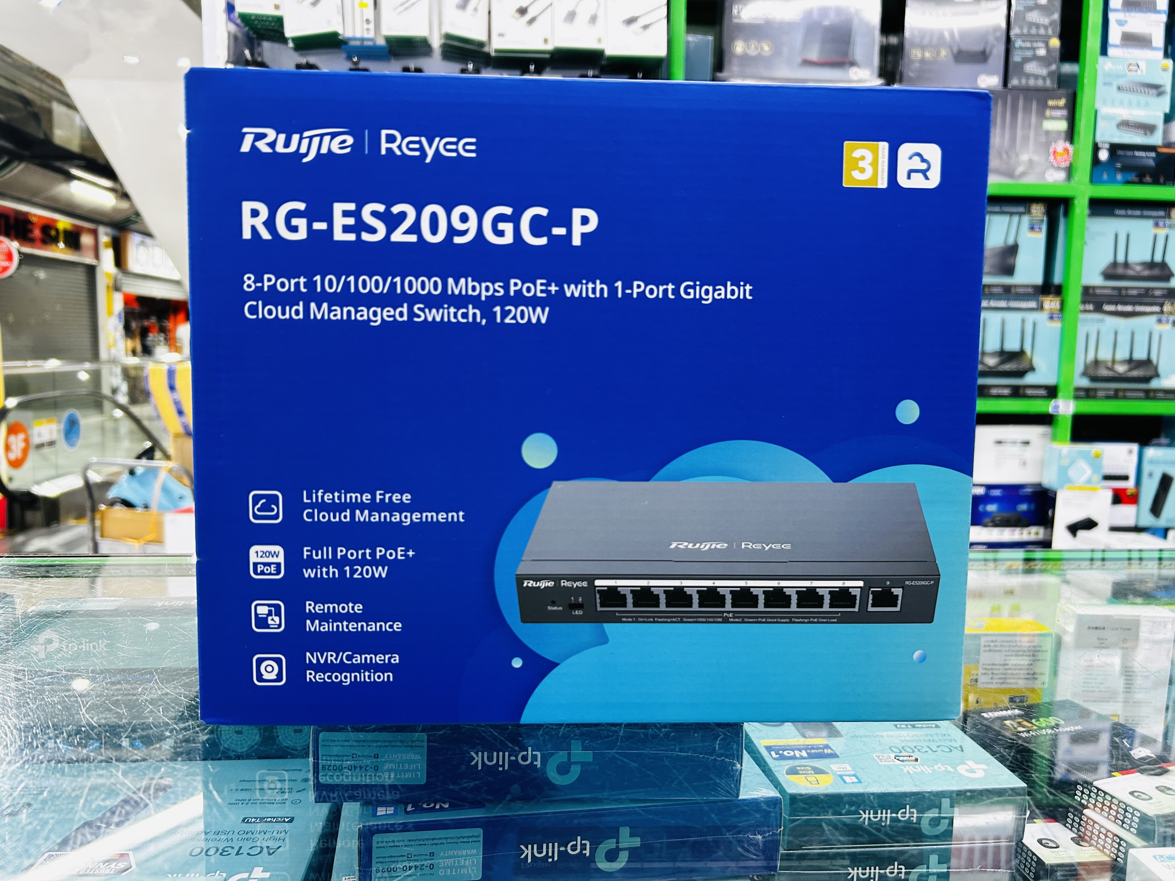 RG-ES209GC-P, 9-Port Gigabit Smart Cloud Mananged PoE Switch