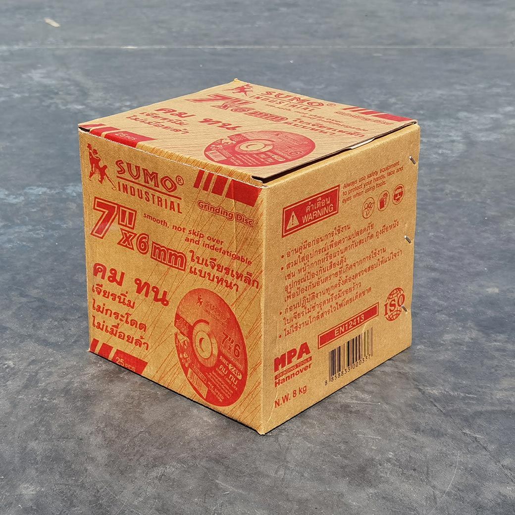 SUMO ใบเจียร 7"x6mm หนา สีแดง (25ใบ/กล่อง)