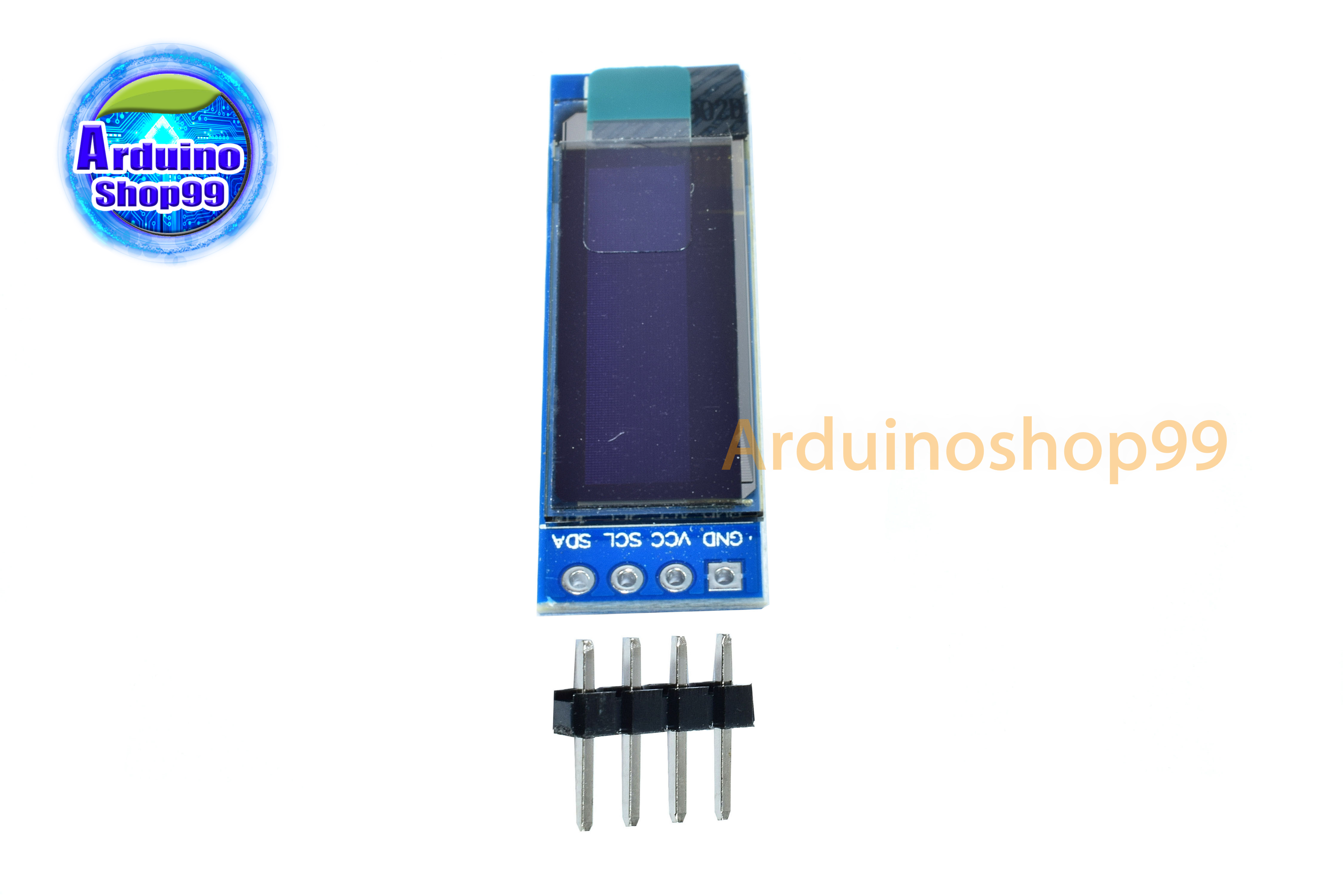 จอแสดงผล OLED ขนาด 0.91 นิ้ว แบบ I2C สีขาว