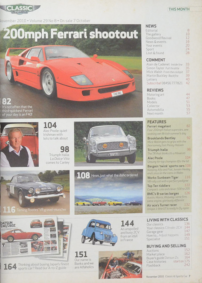 CLASSIC & SPORTS CAR Volume 29 No. 8 November 2010