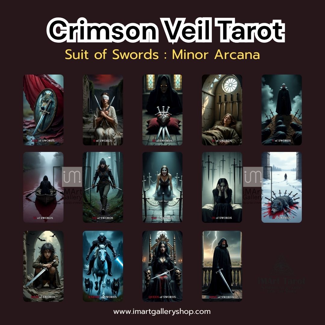 Crimson Veil Tarot ไพ่ทำนายความลับและเงามืดในใจมนุษย์ 78 ใบ