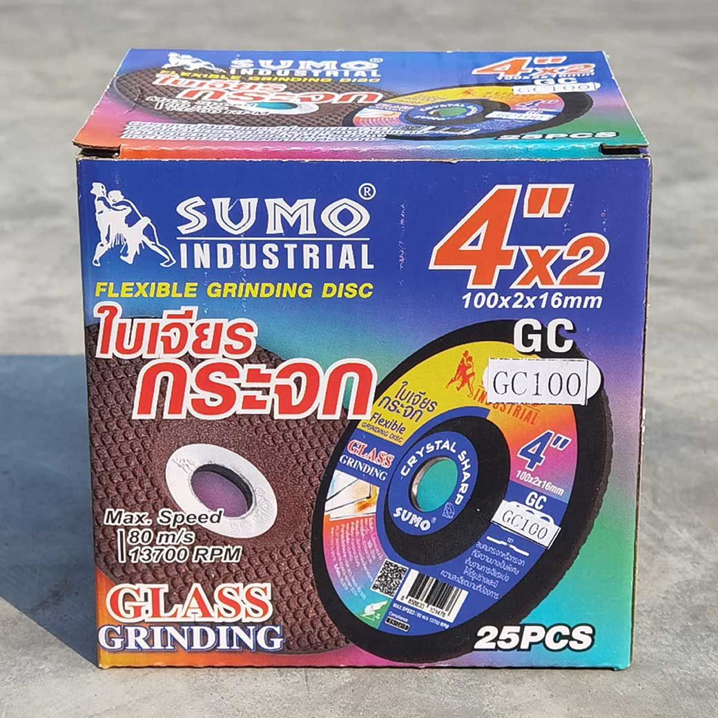 SUMO ใบเจียรกระจก 4"x2mm GC100 (25ใบ/กล่อง)