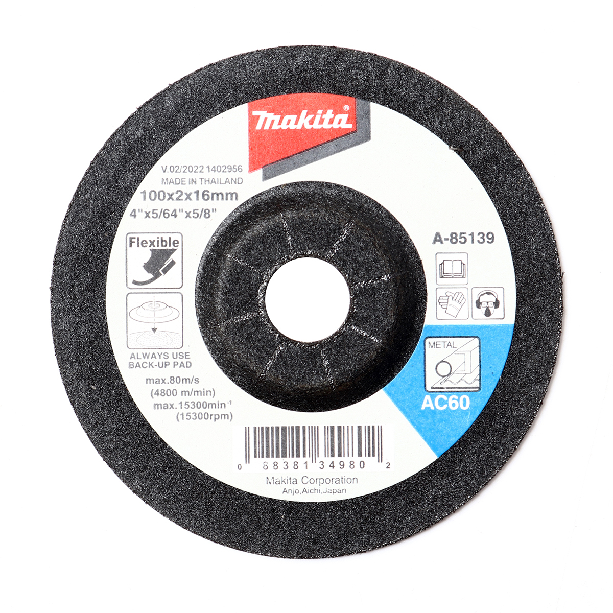 MAKITA A-85139 ใบเจียรเหล็กอ่อนตัว 4นิ้วx2mm (20ใบ/กล่อง)