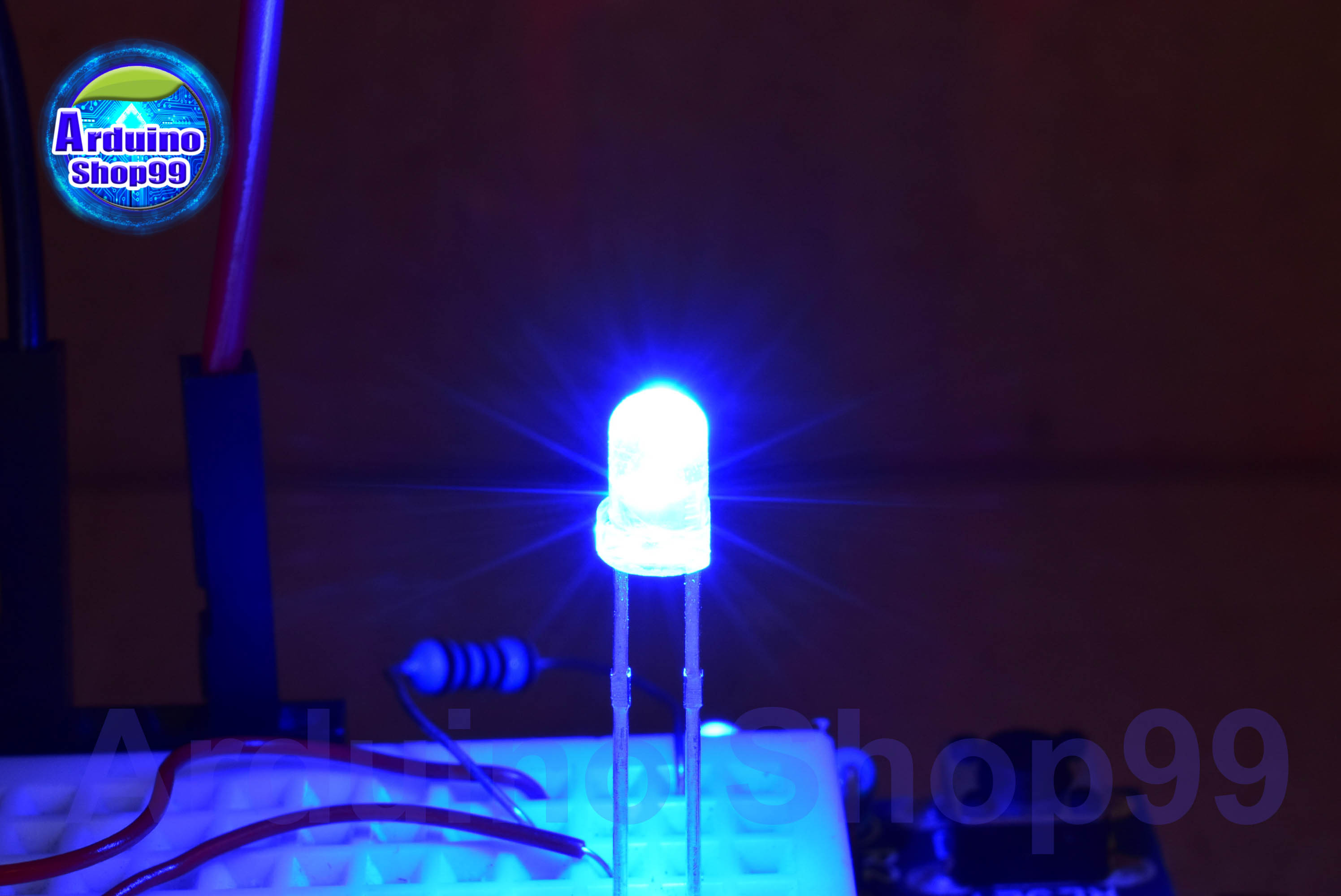 LED 3mm Blue (สีน้ำเงิน) 1 ชุด 20 ตัว