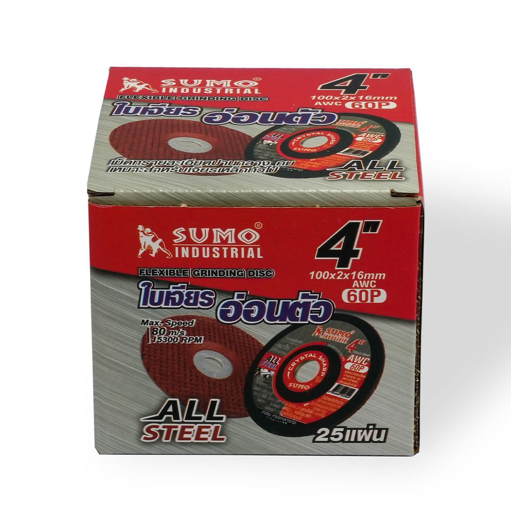 SUMO ใบเจียร 4"x2mm AWC60P สีแดง (25ใบ/กล่อง)