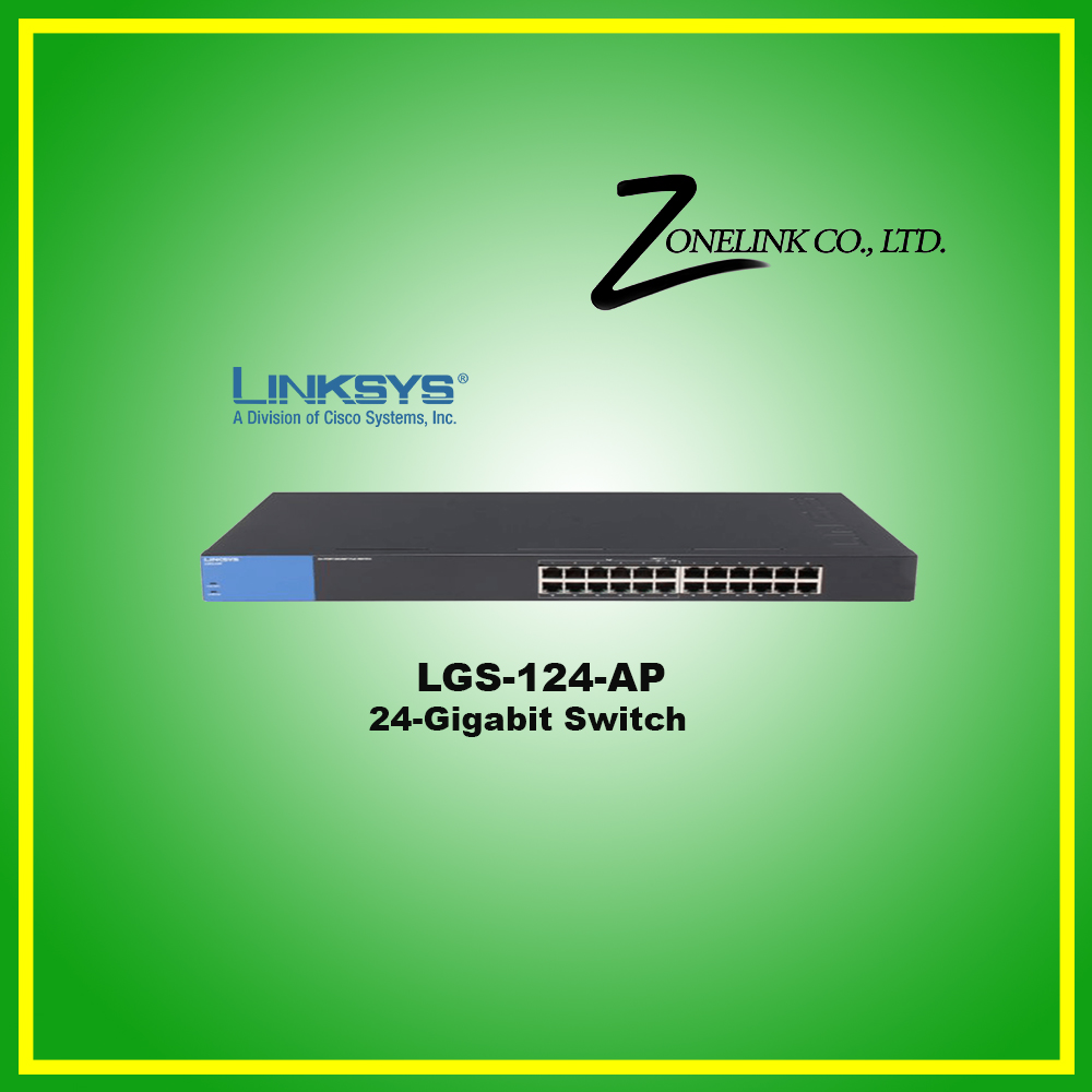SWITCH (สวิตซ์) LINKSYS 24 PORTS LGS124-AP GIGABIT PORT