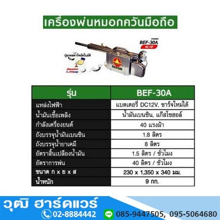 BERGIN BEF-30A เครื่องพ่นหมอกควัน มือถือ