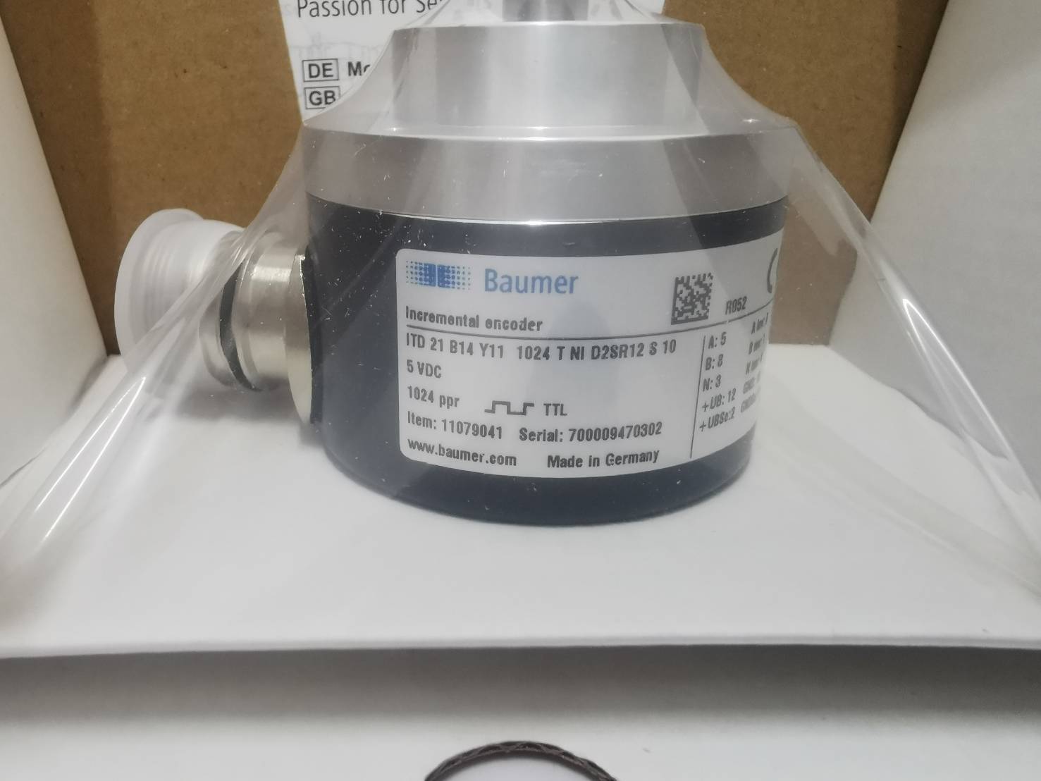 Baumer, Encoder, Industrial encoder incremental, ITD 21 B14 Y11 1024 T NI D2SR12 S 10 5VDC